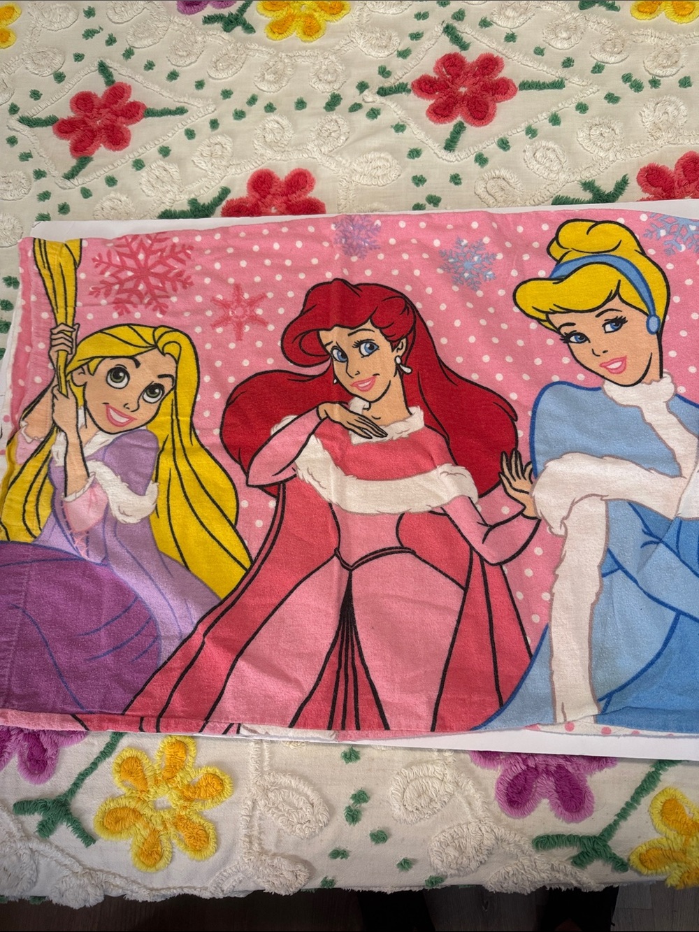 Disney Princess pillow case in Pink, Purple, Red, Blue and Yellow
